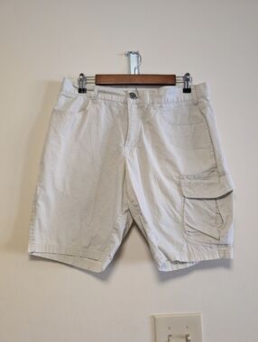 Helly Hansen Cargo Shorts 32 Beige 9” Inseam Cotton Stretch